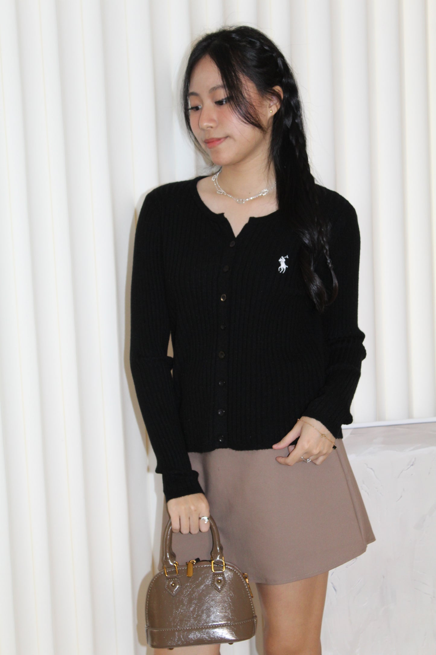 Tiarra Knit Cardigan Top (Black)