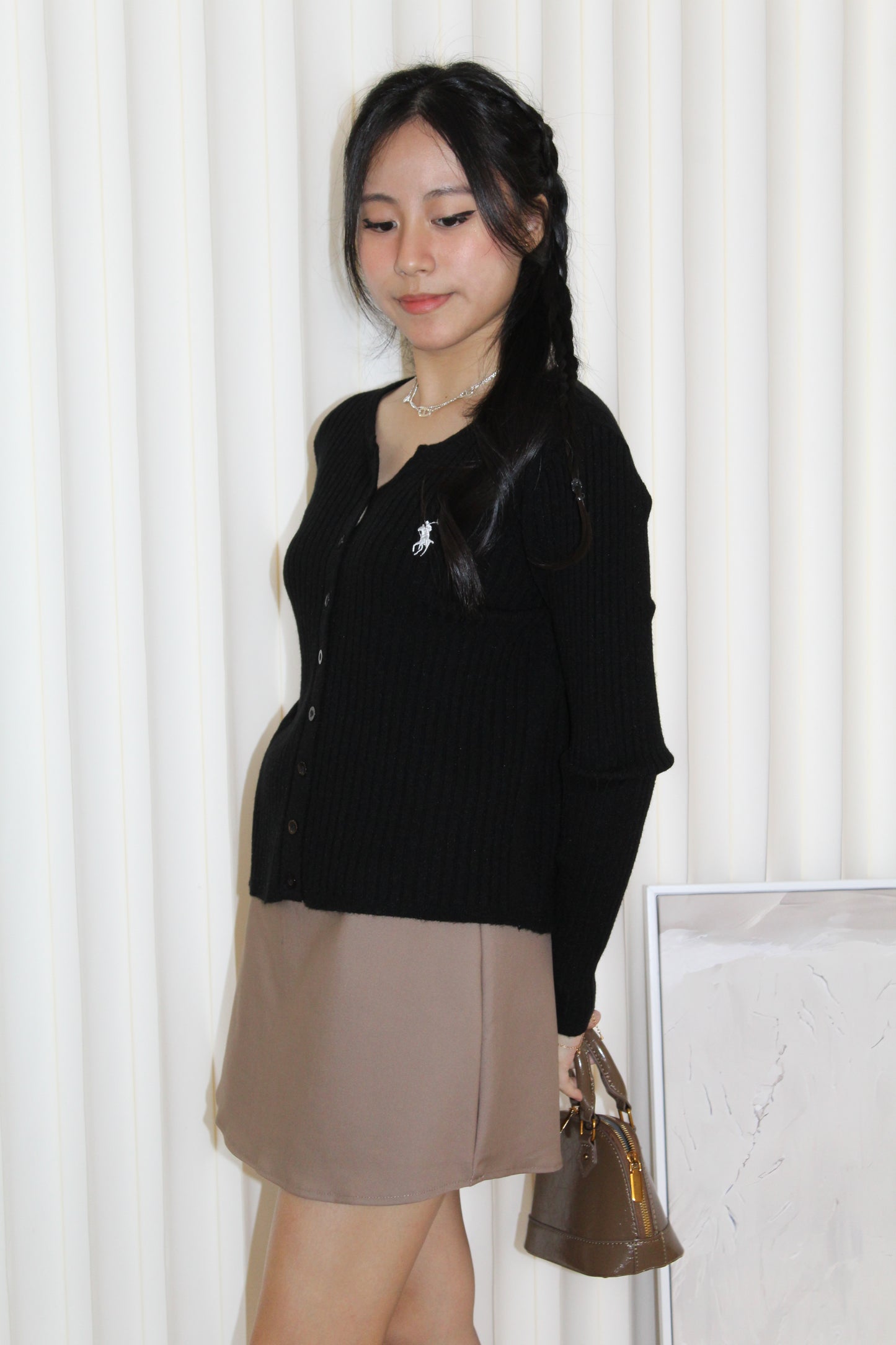 Tiarra Knit Cardigan Top (Black)