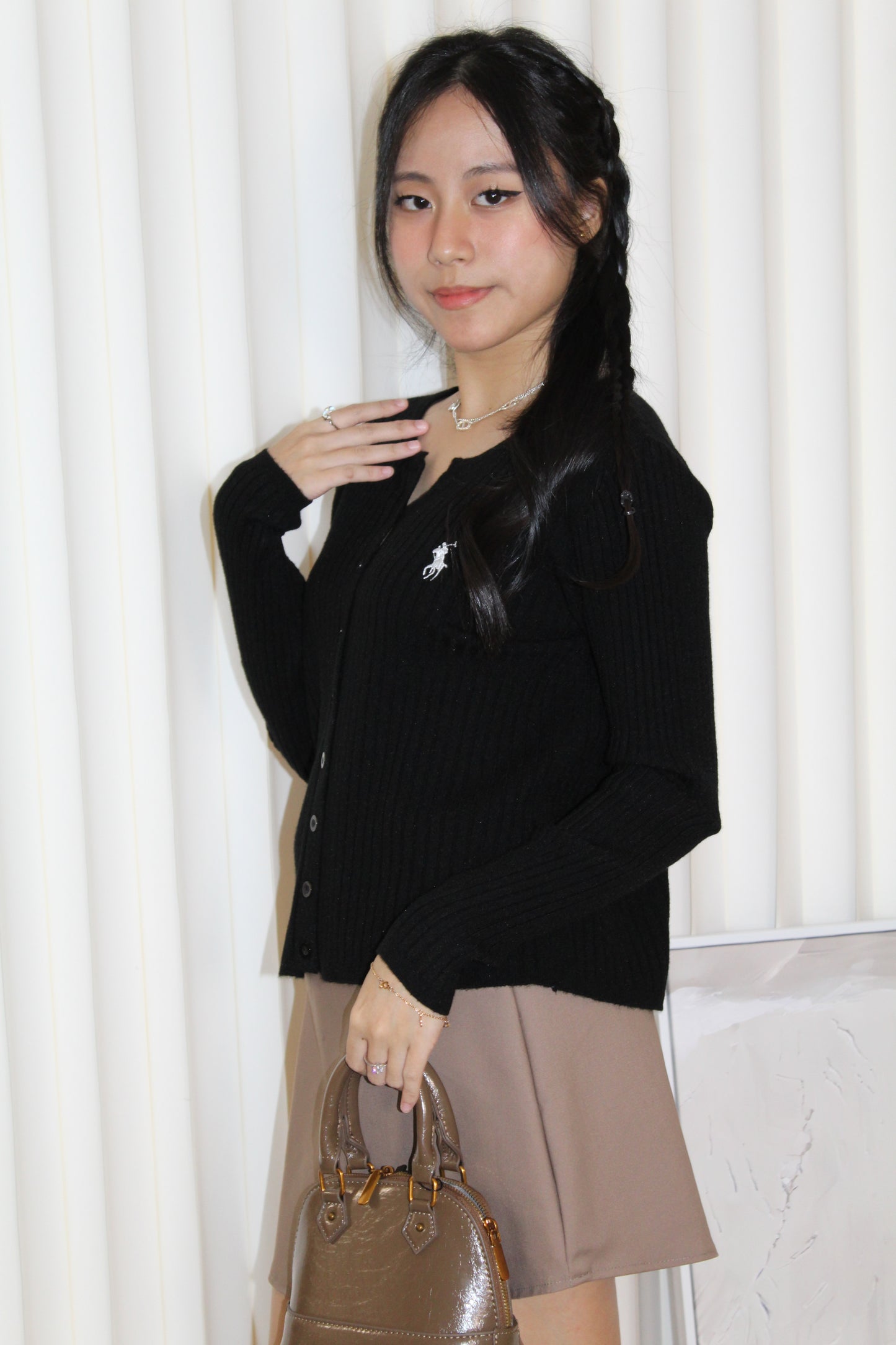 Tiarra Knit Cardigan Top (Black)
