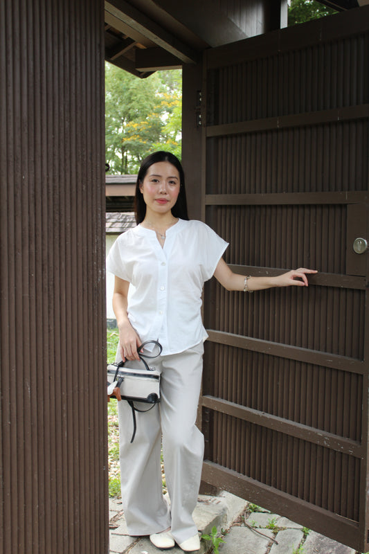 Molly Button Up Top (White)