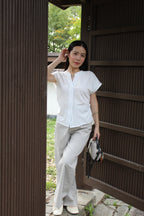 Molly Button Up Top (White)