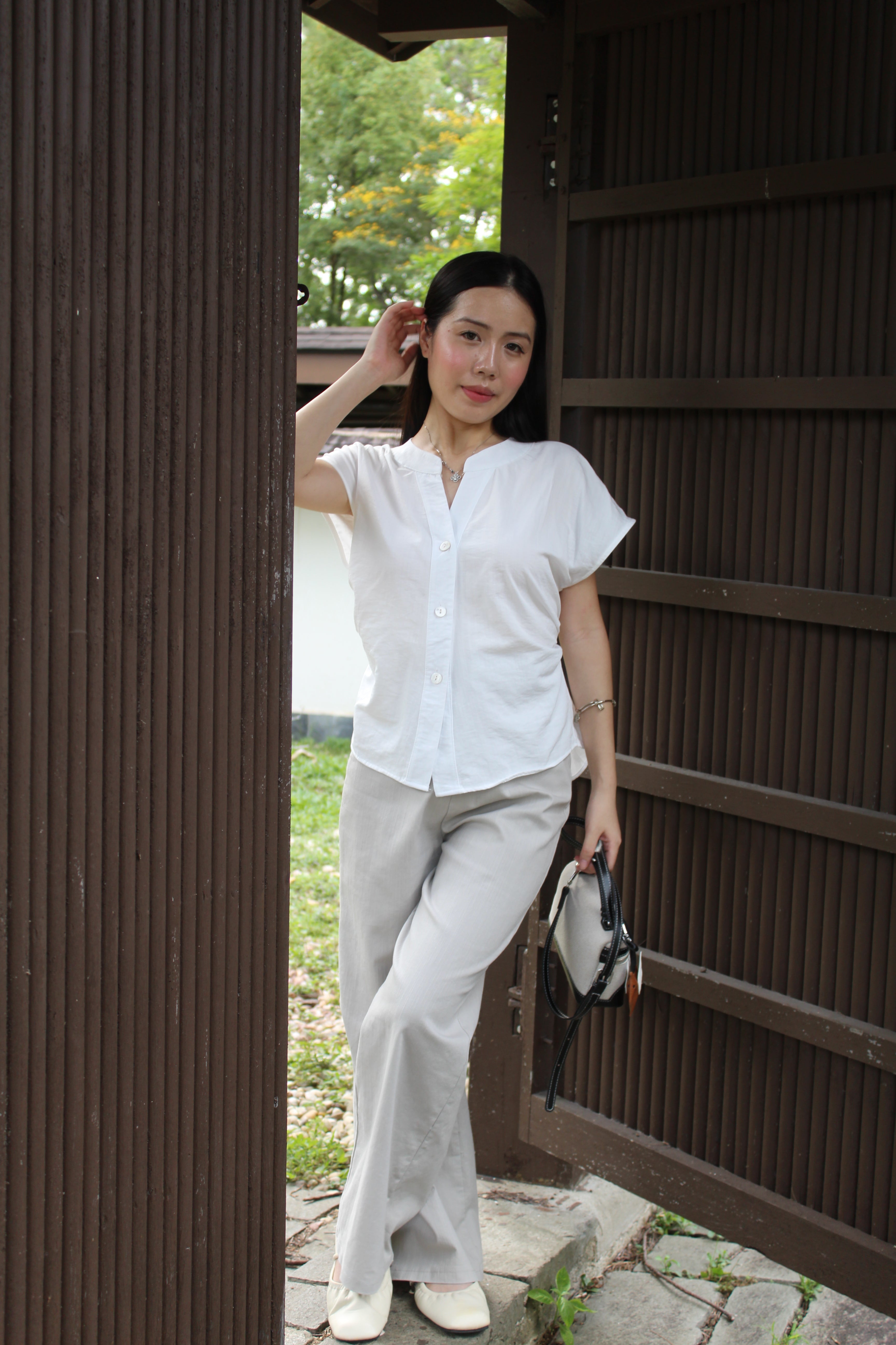Molly Button Up Top (White)