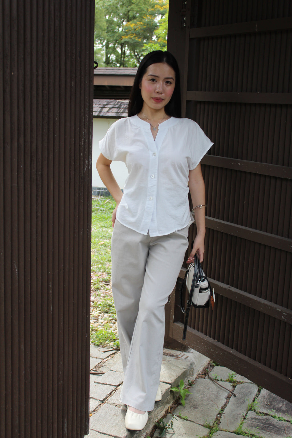 Lucia Straight Pants (White)