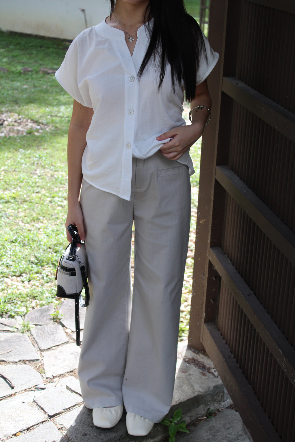 Lucia Straight Pants (White)