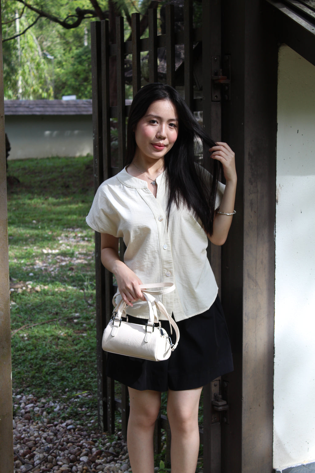Molly Button Up Top (White)