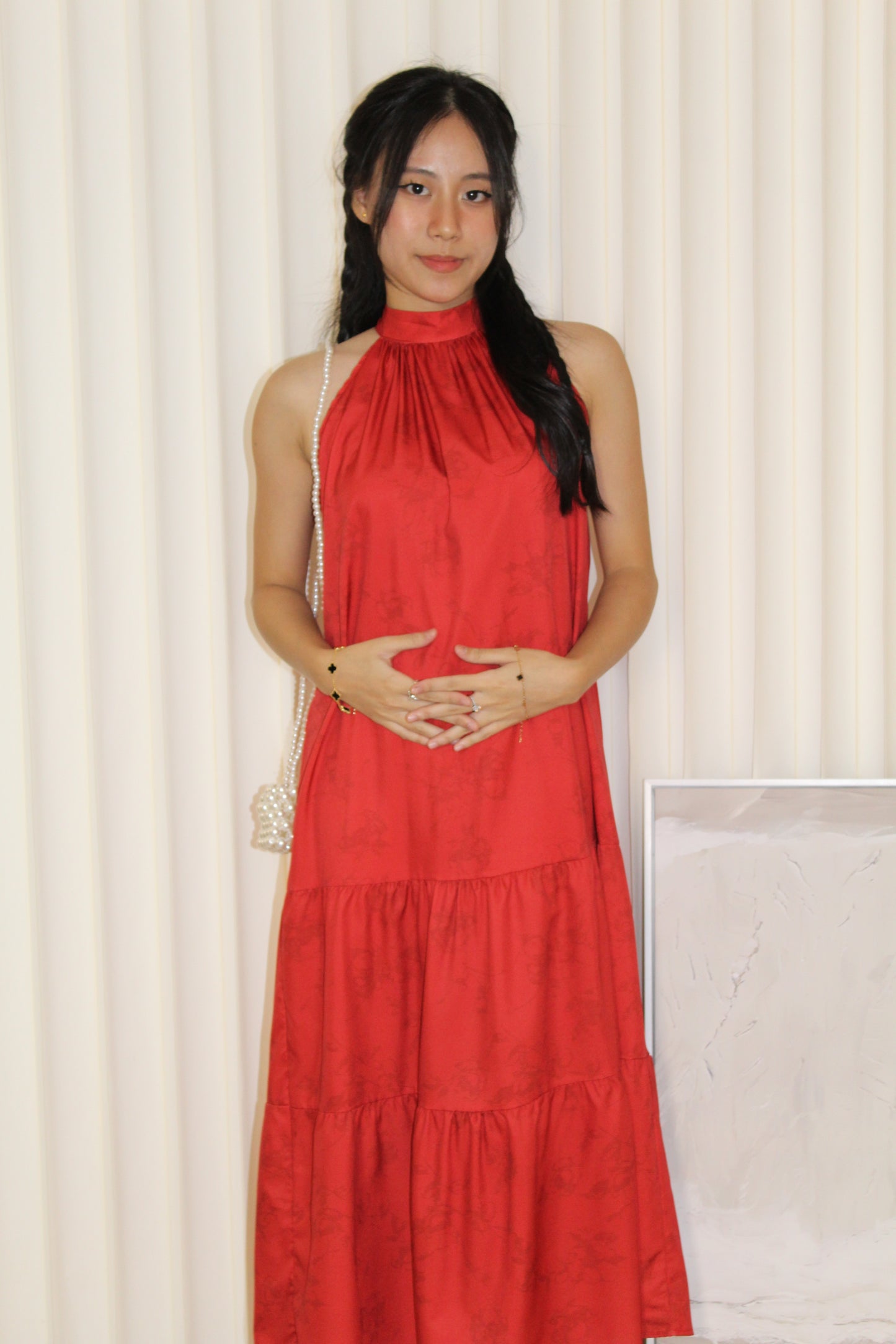 Rammy Halter Midaxi Dress (Red)