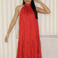 Rammy Halter Midaxi Dress (Red)