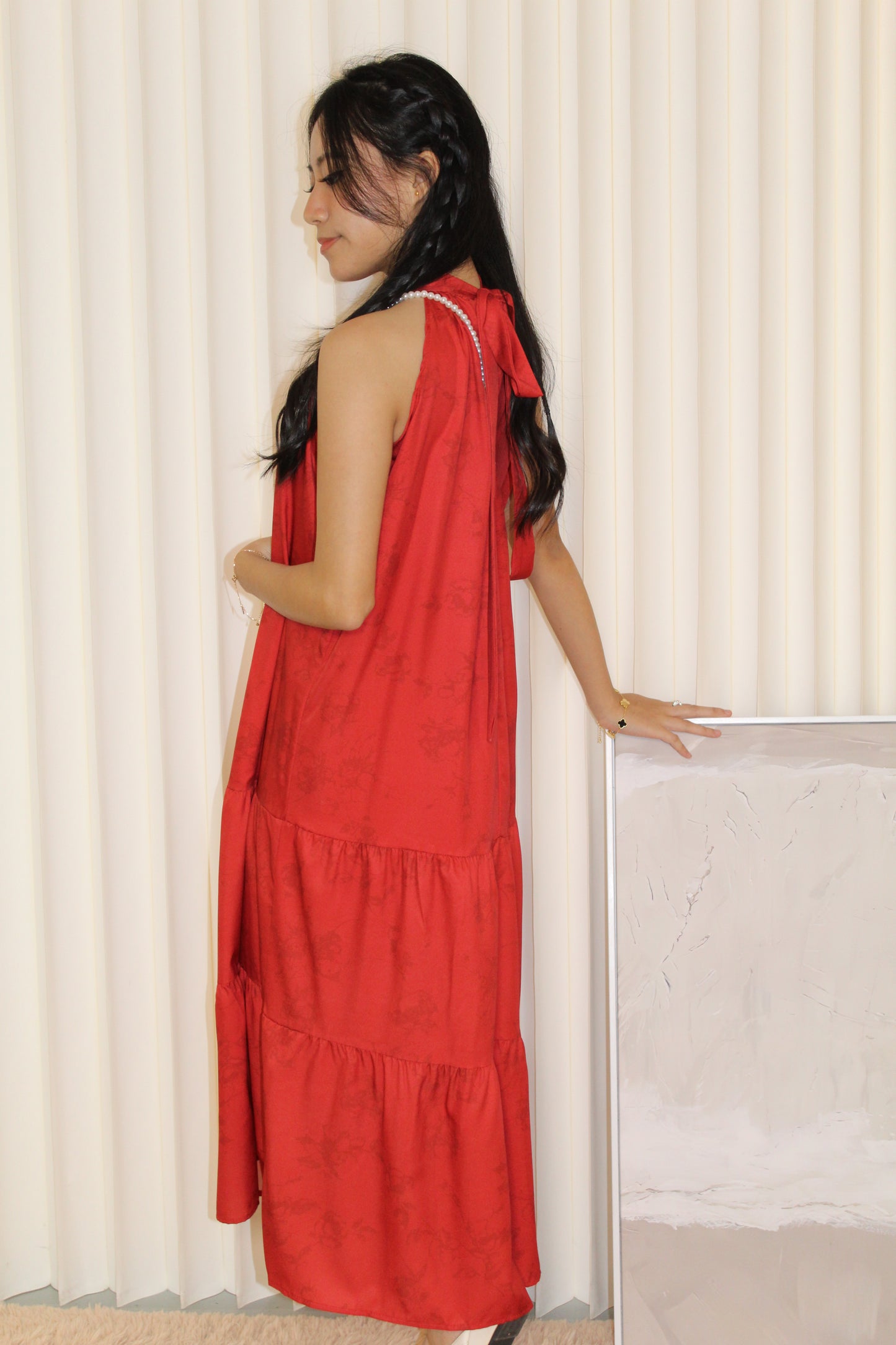 Rammy Halter Midaxi Dress (Red)