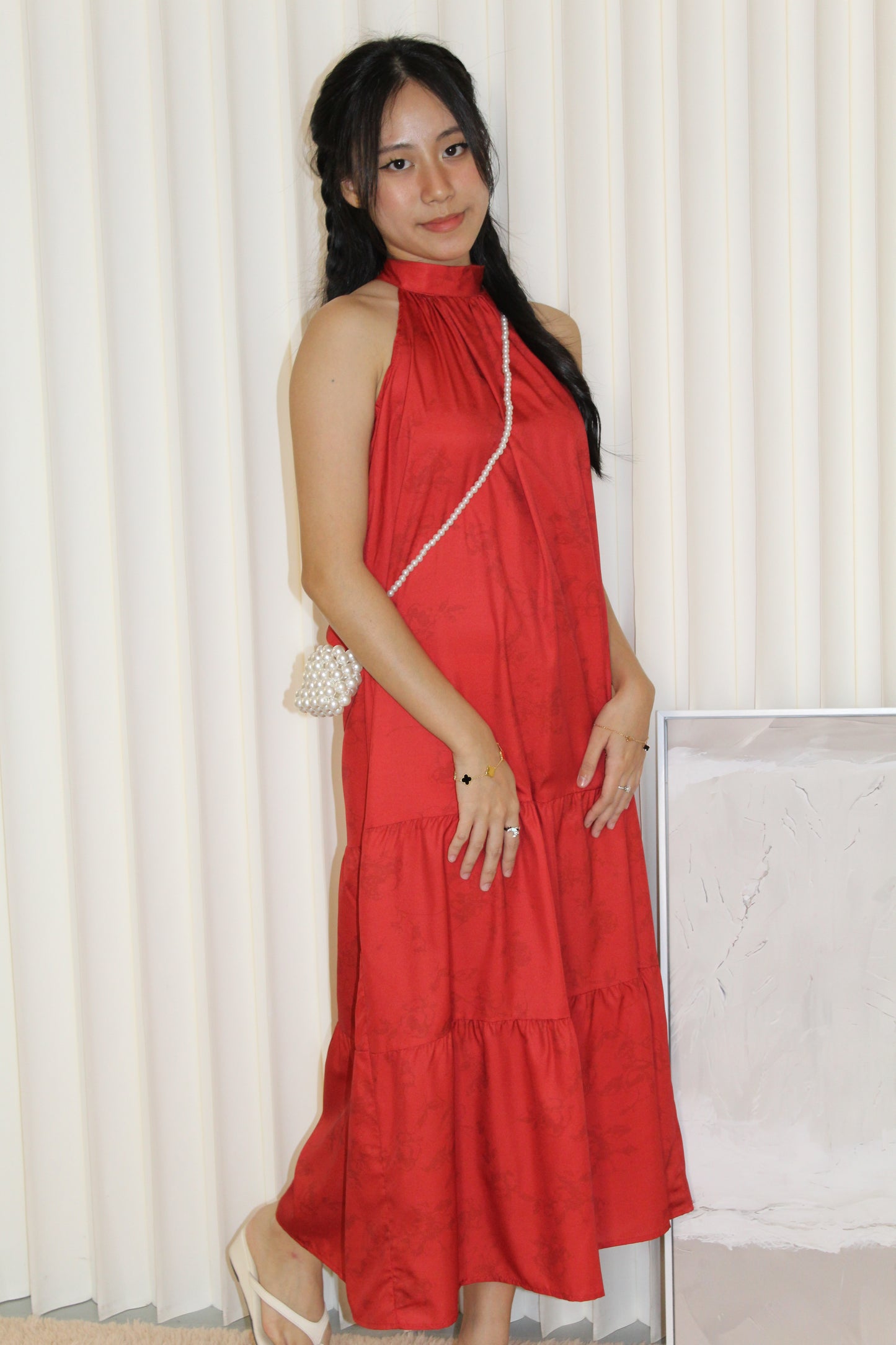 Rammy Halter Midaxi Dress (Red)