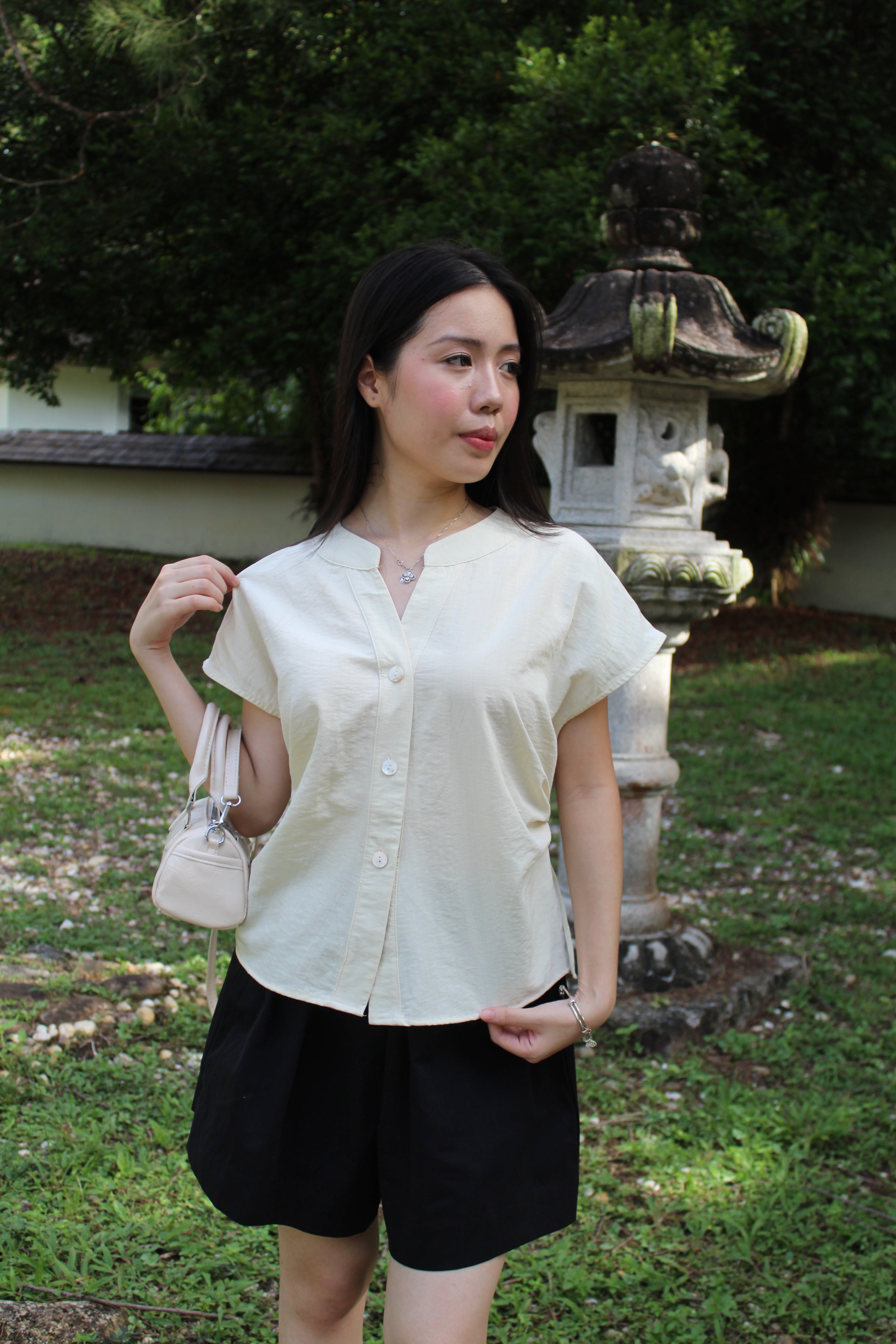 Molly Button Up Top (White)