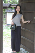 Rachel Rubber Loose Long Pants (Black)