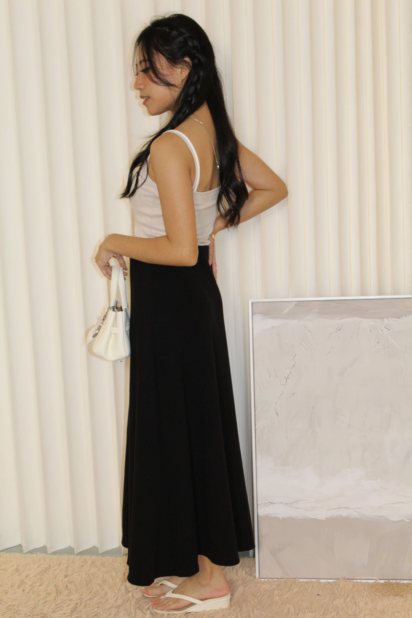 Kacey Cotton Maxi Skirt (Black)