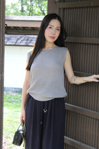Rachel Rubber Loose Long Pants (White)