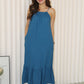 Mayra Textured Halter Maxi Dress (Blue)