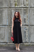 Charlie Textured Halter Midi Dress (Black)