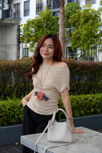 Josey Off Shoulder Knit Top (Brown)